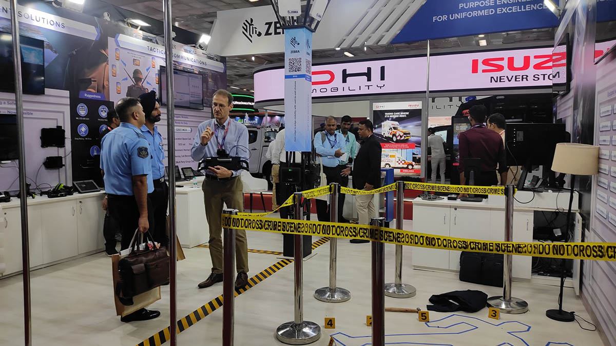 Live forensic and security technology demonstration at an exhibition stand